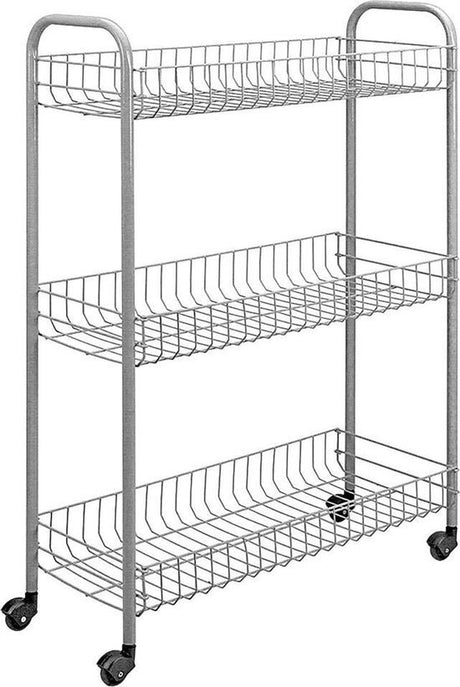 Wózek łazienkowo-kuchenny Metaltex slim 84x56cm stalowy srebrny