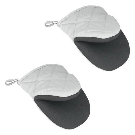 Rękawiczki kuchenne bawełniane Metaltex 14x14 cm szaro-białe 2 sztuki