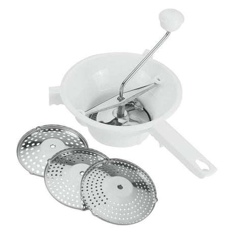 Sito przelotowe Metaltex 20 cm ze stali nierdzewnej w kolorze białym