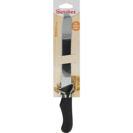 Nóż do chleba Metaltex basic line 31 cm ze stali nierdzewnej w kolorze czarnym