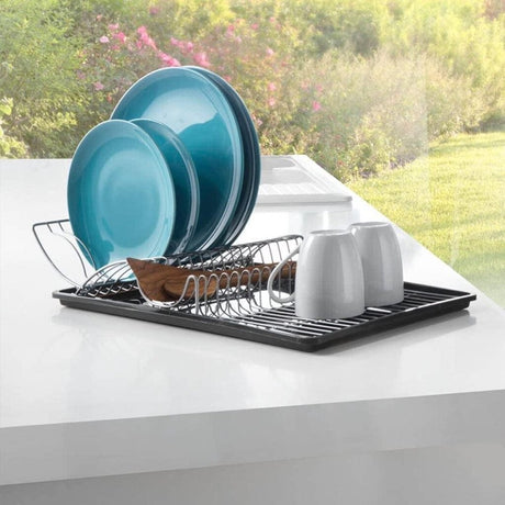 Metaltex ociekacz do naczyń wingtex 51x31 cm antracytowo-srebrny 2-częściowy