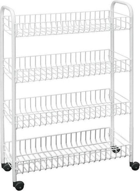 Wózek łazienkowo-kuchenny Metaltex Snello 84x56cm stalowo-biały