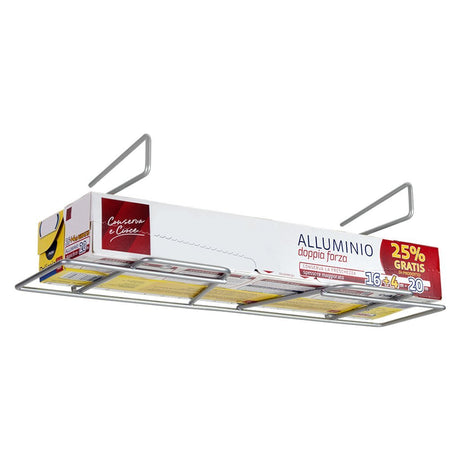 Uchwyt na folię spożywczą Metaltex 33x12x9 cm srebrny