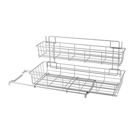 Metaltex rozszerzalny stojak magazynowy 20x58x28 cm srebrny