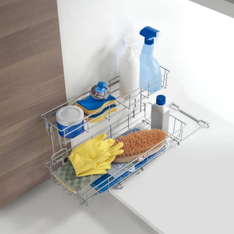 Metaltex rozszerzalny stojak magazynowy 20x58x28 cm srebrny