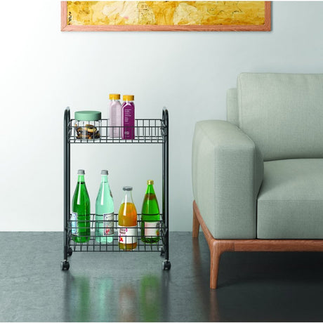 Wózek Metaltex Belino Lava + uchwyt na butelkę 23x41x63 czarny