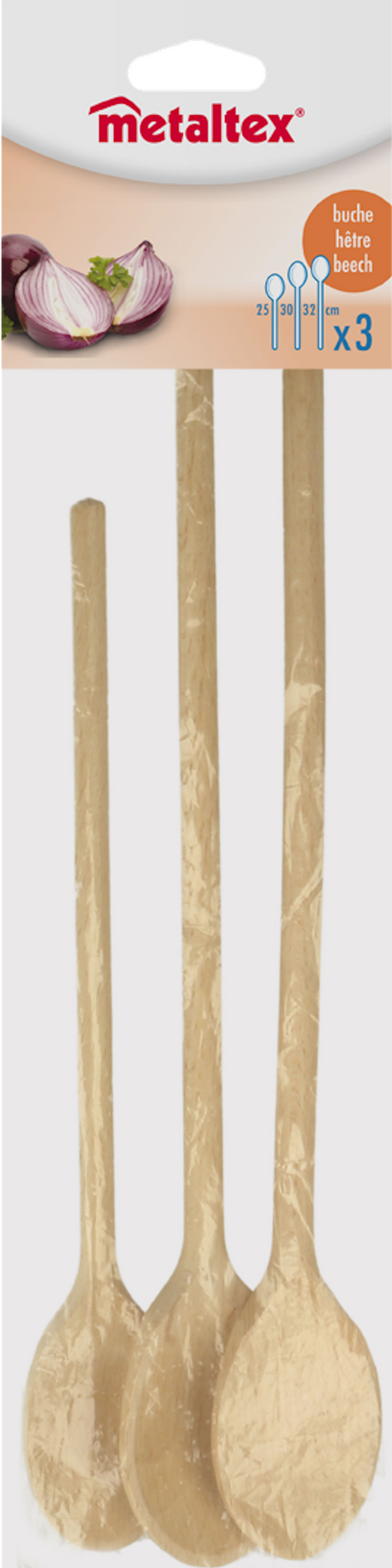 Zestaw chochli z drewna bukowego Metaltex, 3-częściowy, 25 30 32 cm