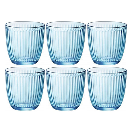 Inne marki Bormioli Rocco szklanki do wody 290 ml 6 sztuk niebieskie przezroczyste szkło