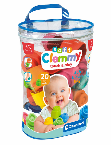 Miękkie klocki Clemmy Clementoni z torbą do przechowywania - 20szt.
