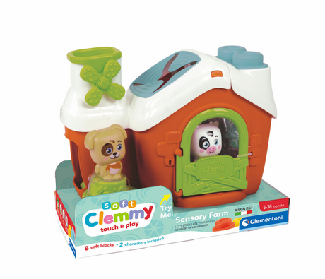 Clementoni baby - farma sensoryczna z miękkimi klockami, 11 sztuk.