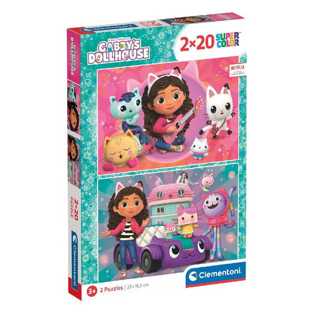 Puzzle Clementoni Supercolor Gabbys, domek dla lalek, 2x20 elementów