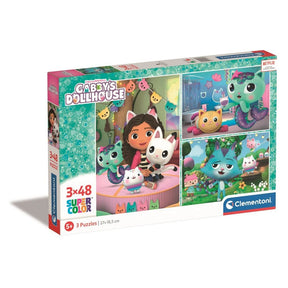 Puzzle Clementoni Domek dla lalek Gabby, 3x48szt.