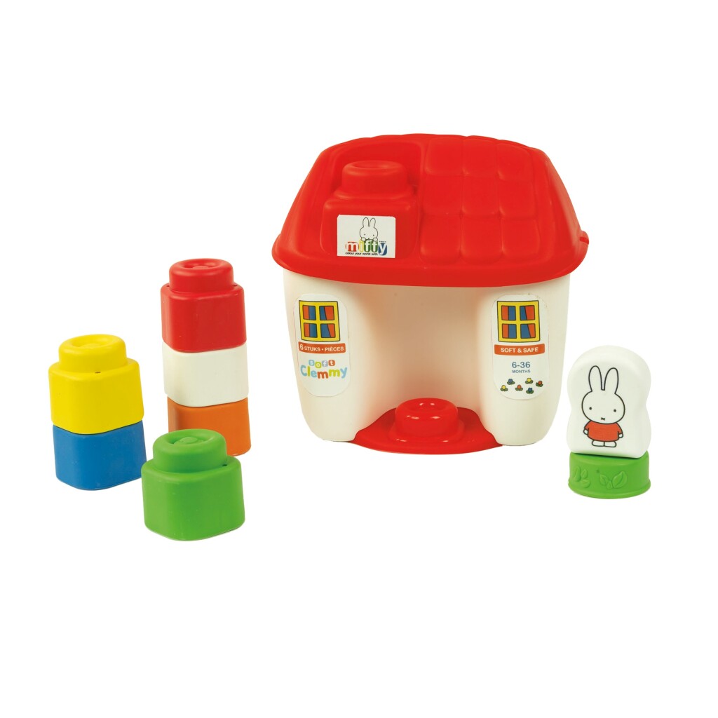 Clementoni soft clemmy - Domek Miffy - Klocki do układania zabawek Miffy - klocki dla dzieci - od 6 miesiąca