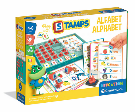 Clementoni spelen met stempels alfabet - leren schrijven spel - ik leer letters lezen - educatief speelgoed cadeau voor kleuters, meisjes en jongens