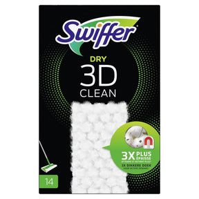 Swiffer suche chusteczki do czyszczenia kurzu 3d, opakowanie uzupełniające zawierające 14 sztuk