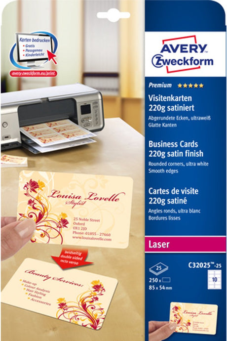 Niemarkowe wizytówki sans marque private label avery c32025 85x54mm białe