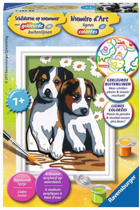 Farba Ravensburger według numerów - zestaw hobbystyczny dla uroczych szczeniąt - farba akrylowa