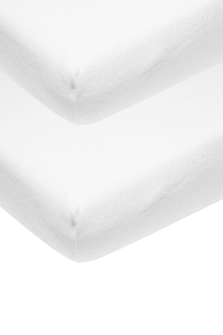 Prześcieradło dziecięce Meyco Molton stretch ze stretchem - 2 szt. - 50x90 cm - białe