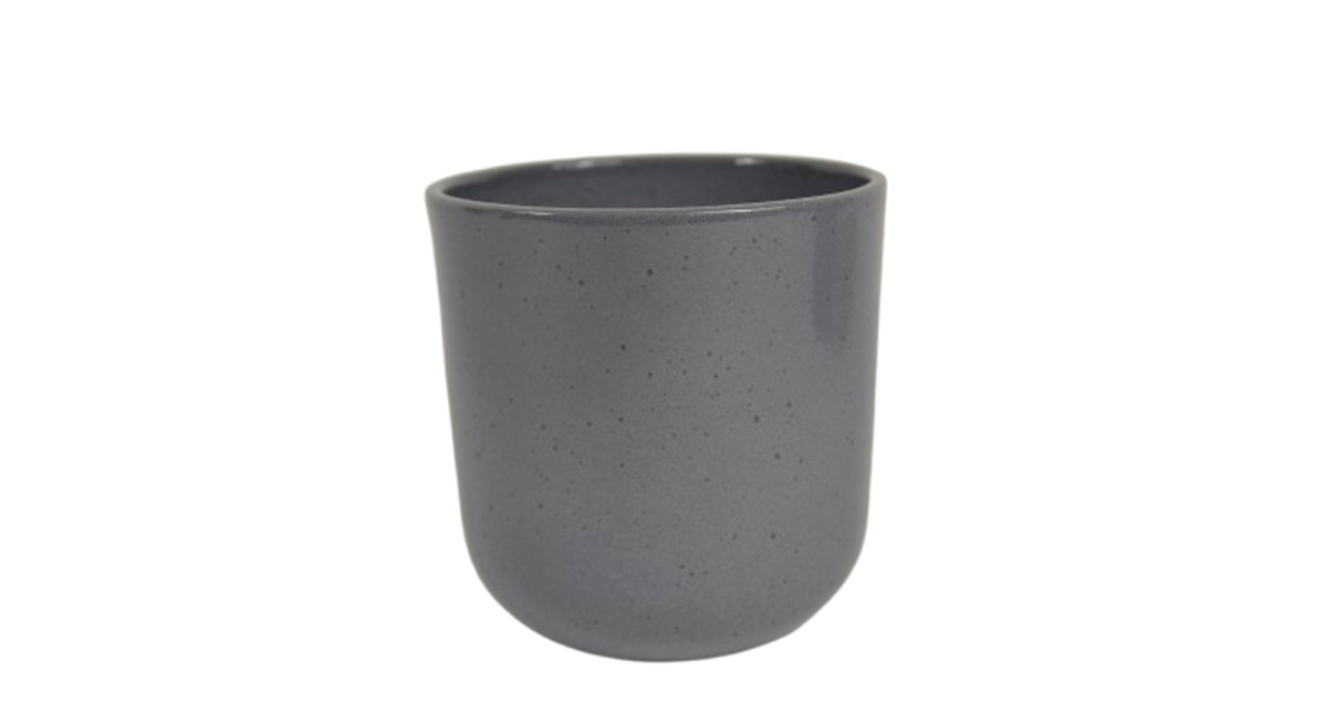 Orchideepot boule graniet grijs glans 13cm