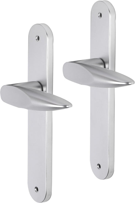 Klamka Impresso - sutton - do wnętrz - nakładka owalna ze śrubami - aluminium - 2 sztuki