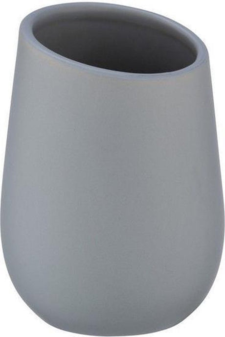 Uchwyt na szczoteczkę do zębów Wenko Badi matowoszary ceramiczny - kubek na szczoteczkę do zębów