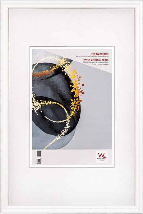 Walther Select - rama drewniana - rozmiar zdjęcia 20x30 cm - szkło artystyczne - białe