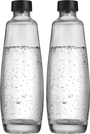 Szklane karafki Sodastream 1l, duet | 2 sztuki | nadaje się tylko do podwójnych urządzeń do przygotowywania wody gazowanej