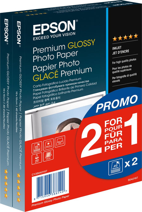 Papier fotograficzny Epson s042167 - 10x15 2 x 40 ark. - a6