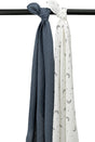 Meyco baby moon swaddle - 2-pack - hydrofiel - indigo - 120x120cm