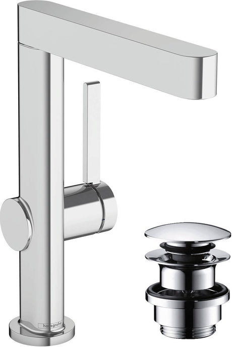 Hansgrohe finoris - bateria umywalkowa - obsługa jednouchwytowa - z korkiem spustowym - 230mm - obrotowa wylewka - chrom