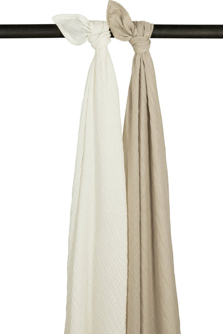 Otulacz dziecięcy Meyco Baby Uni - 2 szt. - wyprany hydrofilowy - białawy piasek - 120x120cm