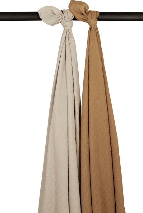 Otulacz dziecięcy Meyco Baby Uni - 2 szt. - wyprany hydrofilowy - piaskowe toffi - 120x120cm