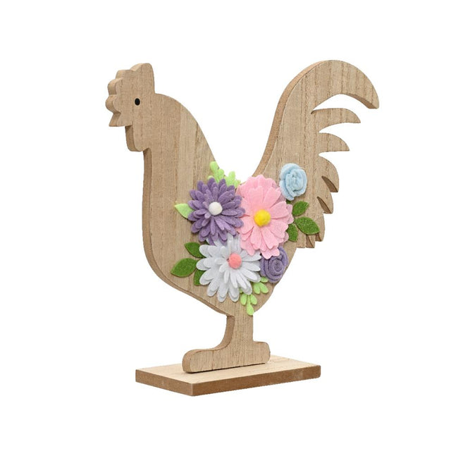 Decoris statua kogut z kwiatami mdf wys. 20cm