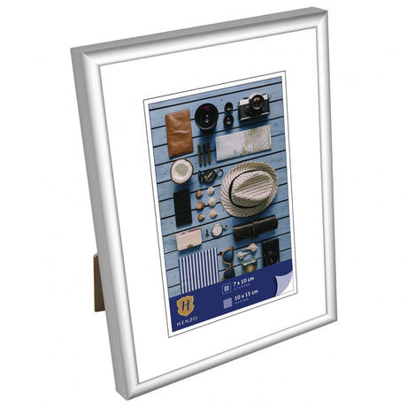 Ramka na zdjęcia Henzo ramka napoli 10x15cm z passepartout 7x10cm srebrny plastik