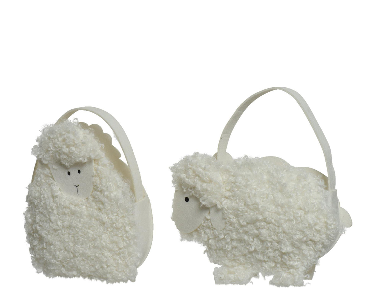 Torba koszykowa Decoris pluszowa owieczka d7,5-szer.28-wys. 28cm