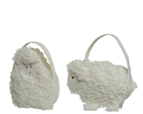 Torba koszykowa Decoris pluszowa owieczka d7,5-szer.28-wys. 28cm