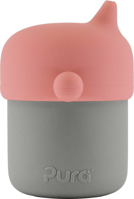 Pura my-my™ - silikon - kubek z dzióbkiem - 150 ml - różowo-szary