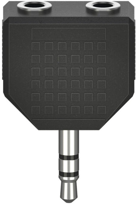 Hama 00205191 adapter audio wtyk jack [2x wtyk jack żeński 3,5 mm - 1x wtyk jack męski 3,5 mm] czarny
