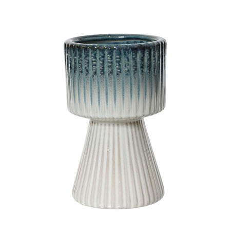 Ceramiczna doniczka Decoris ø12x9,5cm niebiesko-biała