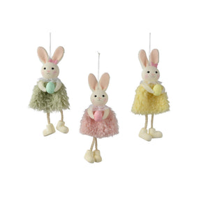 Dekoracja wisząca Decoris królik poliester 9x3x19cm
