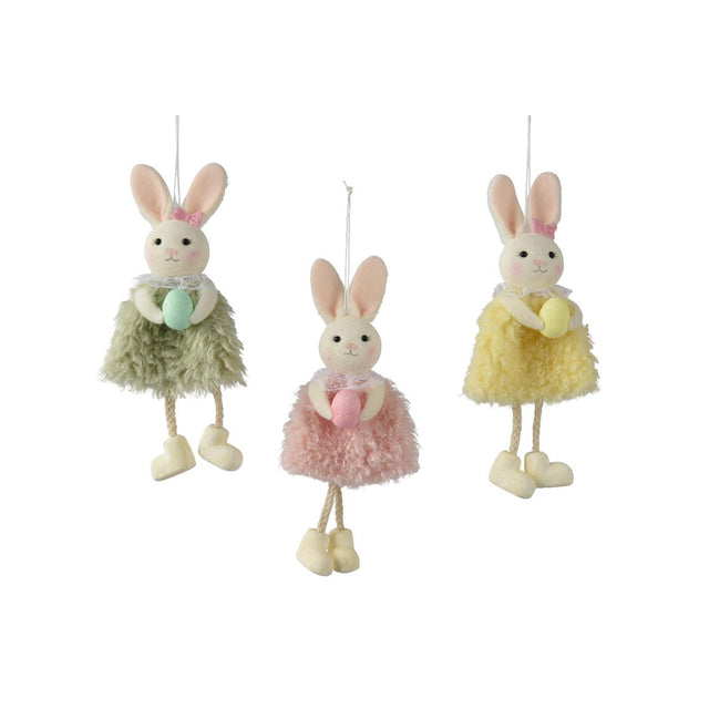 Dekoracja wisząca Decoris królik poliester 9x3x19cm