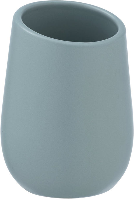 Uchwyt na szczoteczkę do zębów Wenko Badi niebiesko-szary matowy ceramiczny - kubek na szczoteczkę do zębów