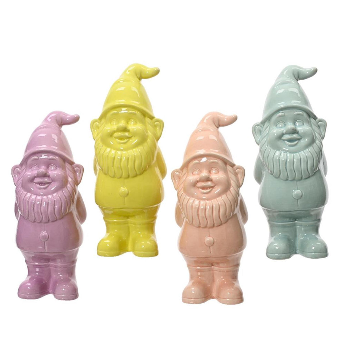 Decoris gnome ceramika w pastelowych kolorach h25cm