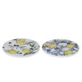 Decoris podkładka cytrynowa 4-częściowa płyta MDF o średnicy 10 cm 2 różne kolory