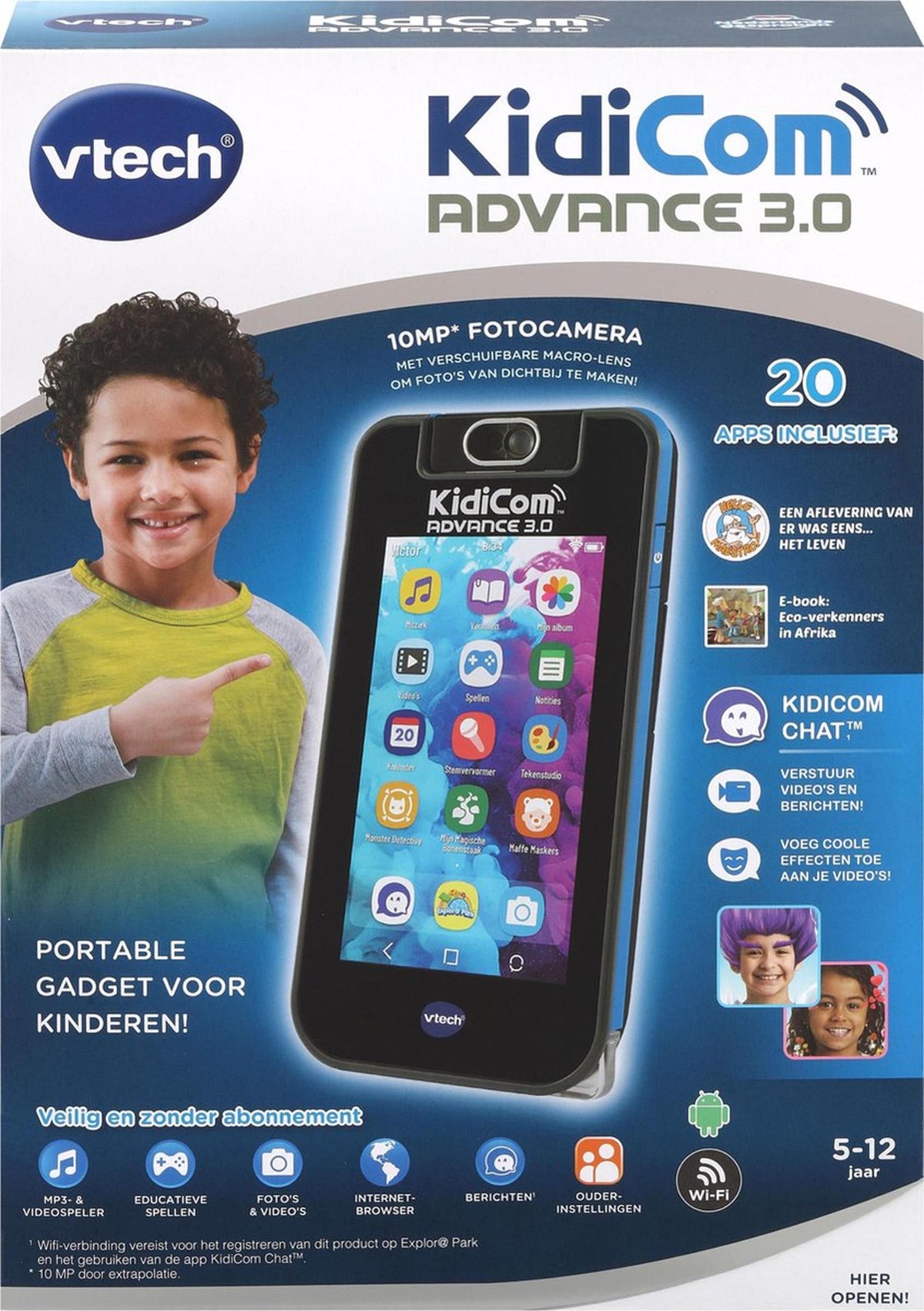 Telefon Vtech kidicom Advance 3.0 - interaktywny telefon komórkowy dla dzieci z aparatem - zabawki edukacyjne - od 5 lat - niebieski