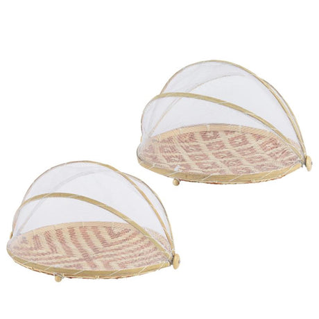Decoris pokrywka do żywności bambusowa FSC mix 70% ø35cmh22cm romb lub pasek