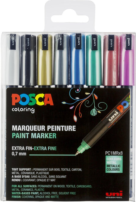 Markery Posca uni w kolorach metalicznych linia pc1mr 0,7 mm