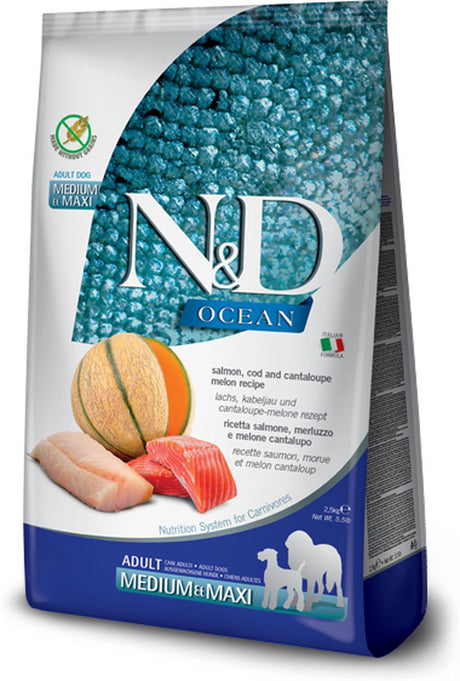 Farmina n d ocean adult medium maxi hondenvoer - salmon, cod melon - 2,5 kg
