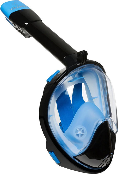 Maska do snorkelingu Atlantis 2.0 - okulary do nurkowania - fajka - zestaw do snorkelingu - maska pełnotwarzowa - dorośli - czarny niebieski - s m