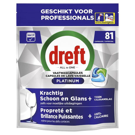 Dreft profesjonalny detergent do zmywarek platynowy zwykły 81 tabletek (300x 95x 240)